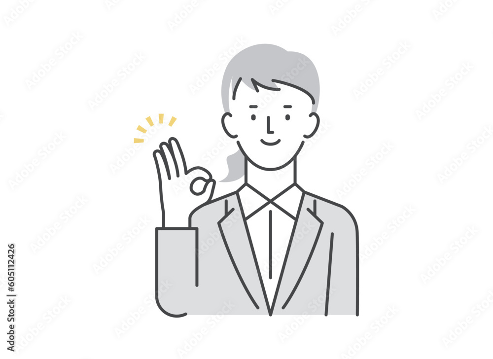 OKポーズをするビジネスマン女性