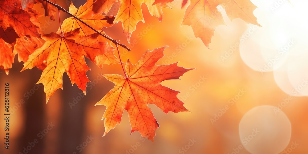 autumn leaves and tree landscape with generative ai autumn leaves and tree landscape with generative ai