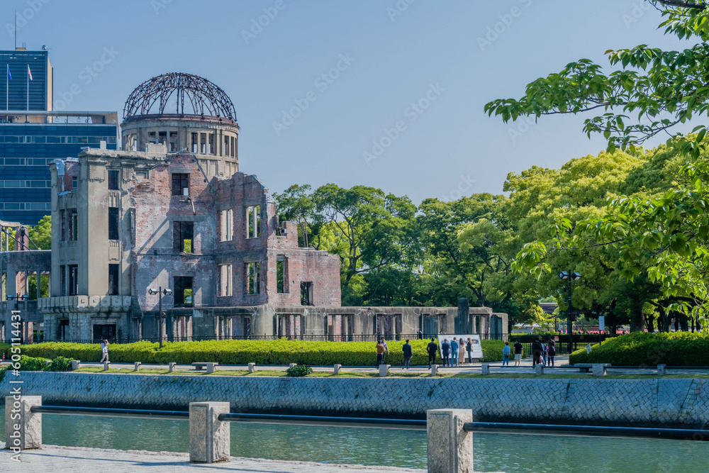 Remains of a-bomb dome at Peace Memorial Park in Hiroshima.