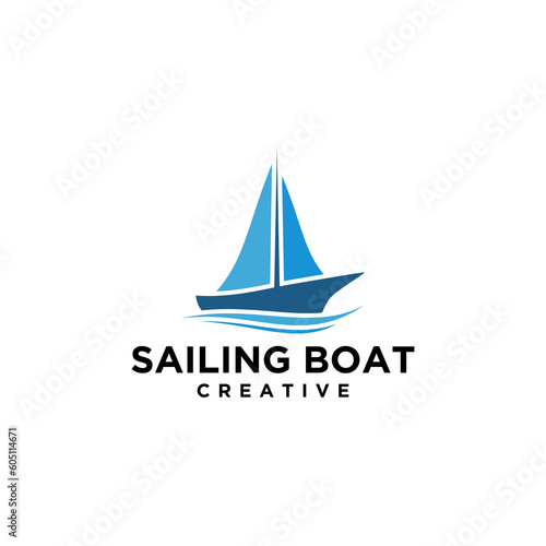 sailing ship logo icon design vector unique