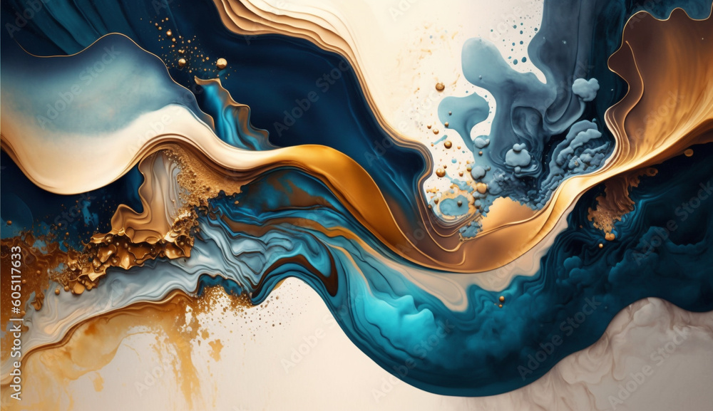 Abstract liquid modern wave background Created with generative Ai technology