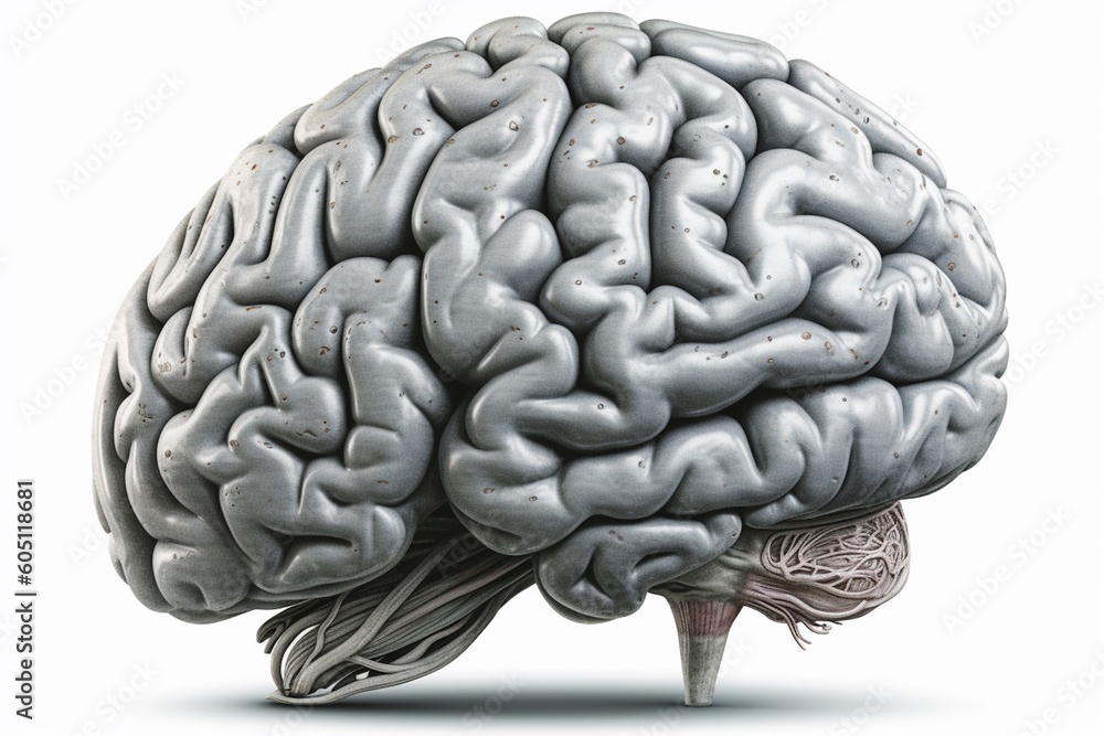 Naklejka premium Human Brain Illustration Created with Generative AI