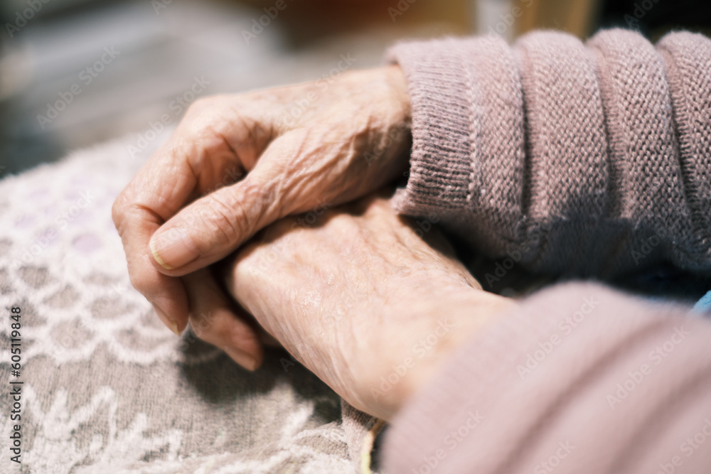 Fototapeta premium 祖母(おばあちゃん)の優しい手