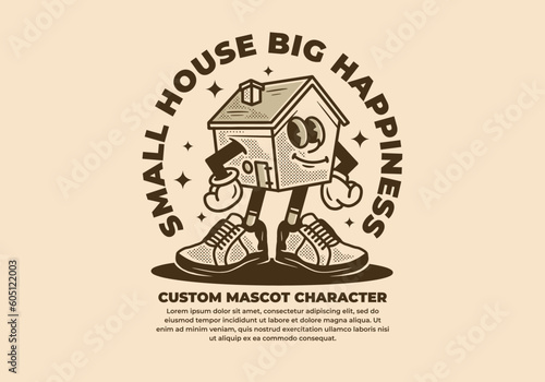 Vintage mascot character of little house