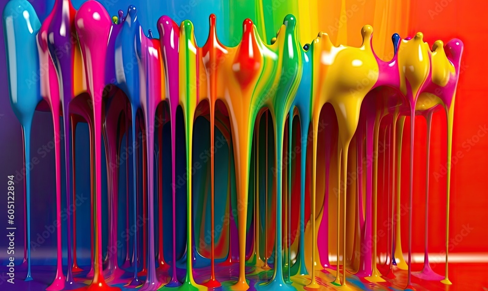 Dripping paint adds a pop of color to abstract fantasy. Creating using generative AI tools Dripping paint adds a pop of color to abstract fantasy. Creating using generative AI tools
