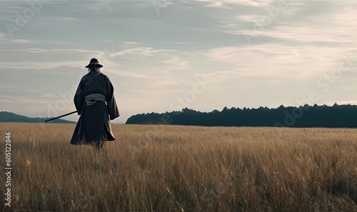 The silent samurai and his lethal katana in the field Creating using generative AI tools