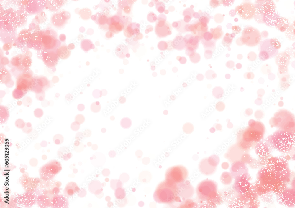ピンク系のふわふわしたドットとキラキラの背景