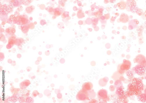 ピンク系のふわふわしたドットとキラキラの背景