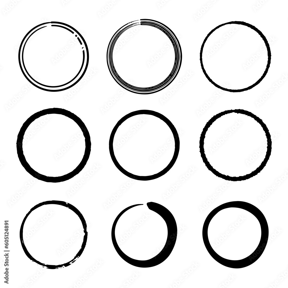 Super set of circles lines sketch hand drawn. Doodle circles for design elements Super set of circles lines sketch hand drawn. Doodle circles for design elements