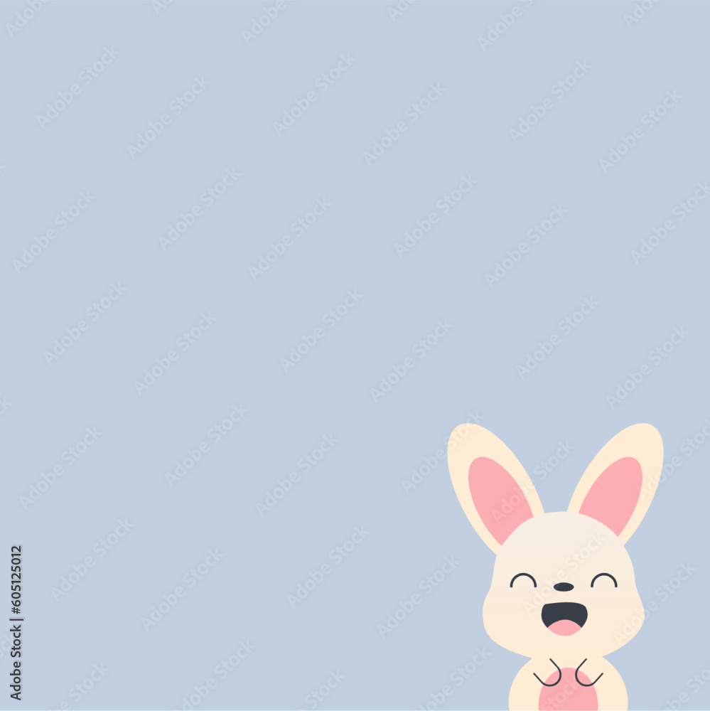 Obraz premium Cute little rabbit vector illustration background