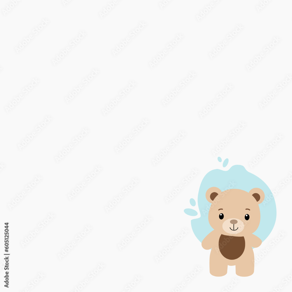 Cute little bear vector template background Cute little bear vector template background