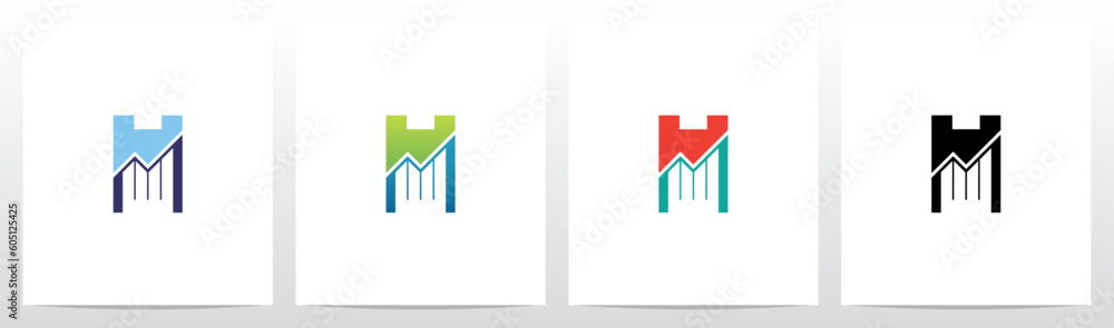 Bar Chart Line Graph Letter Logo Design H Bar Chart Line Graph Letter Logo Design H