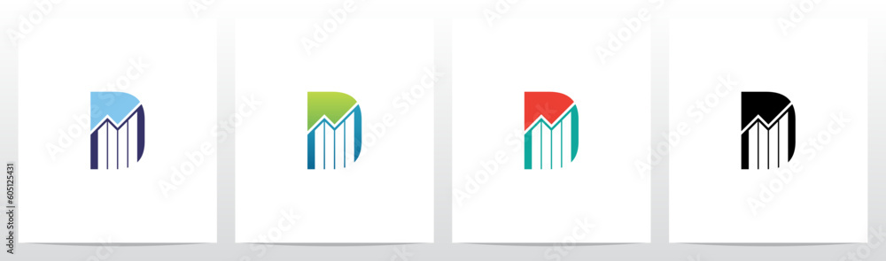 Bar Chart Line Graph Letter Logo Design D Bar Chart Line Graph Letter Logo Design D