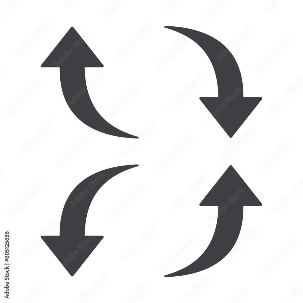 Set of arrow indicates the direction icon in trendy flat style isolated vector illustration. Set of arrow indicates the direction icon in trendy flat style isolated vector illustration.