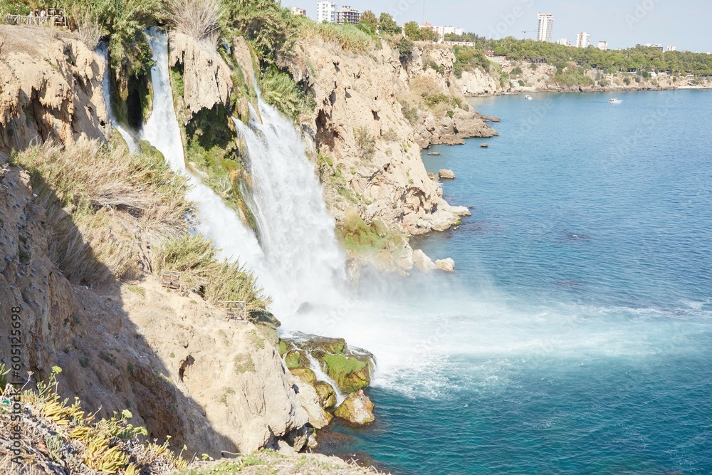 The impressive Duden Waterfall in Antalya, Turkey