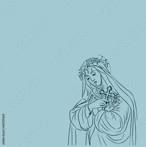 THESE HIGH QUALITY MOTHER MARIA VECTOR FOR USING VARIOUS TYPES OF DESIGN WORKS LIKE T-SHIRT, LOGO, TATTOO AND HOME WALL DESIGN