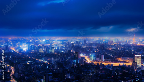 Tokyo s nocturnal charm  a captivating sight  Where lights dance and dreams take flight. In the canvas of the sky  a heavenly hue  A photo that captures Tokyo s vibrant view.