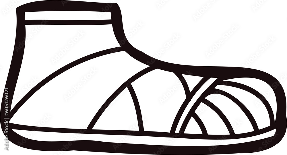 Hand Drawn cute sneakers in doodle style Hand Drawn cute sneakers in doodle style