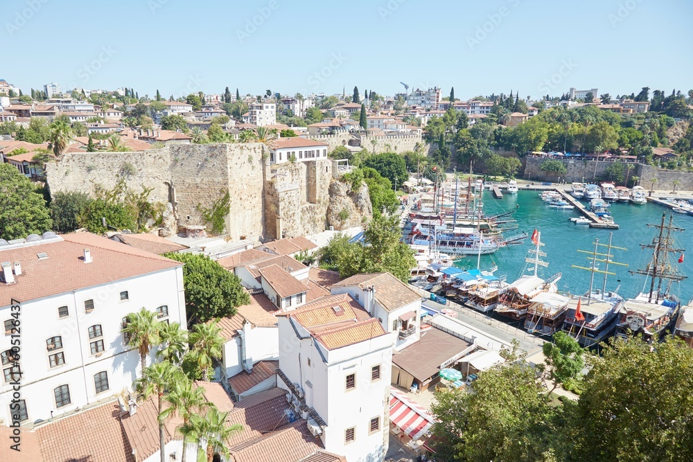 The beautiful marina of Antalya, a historic city located on Turkey's Mediterranean coast