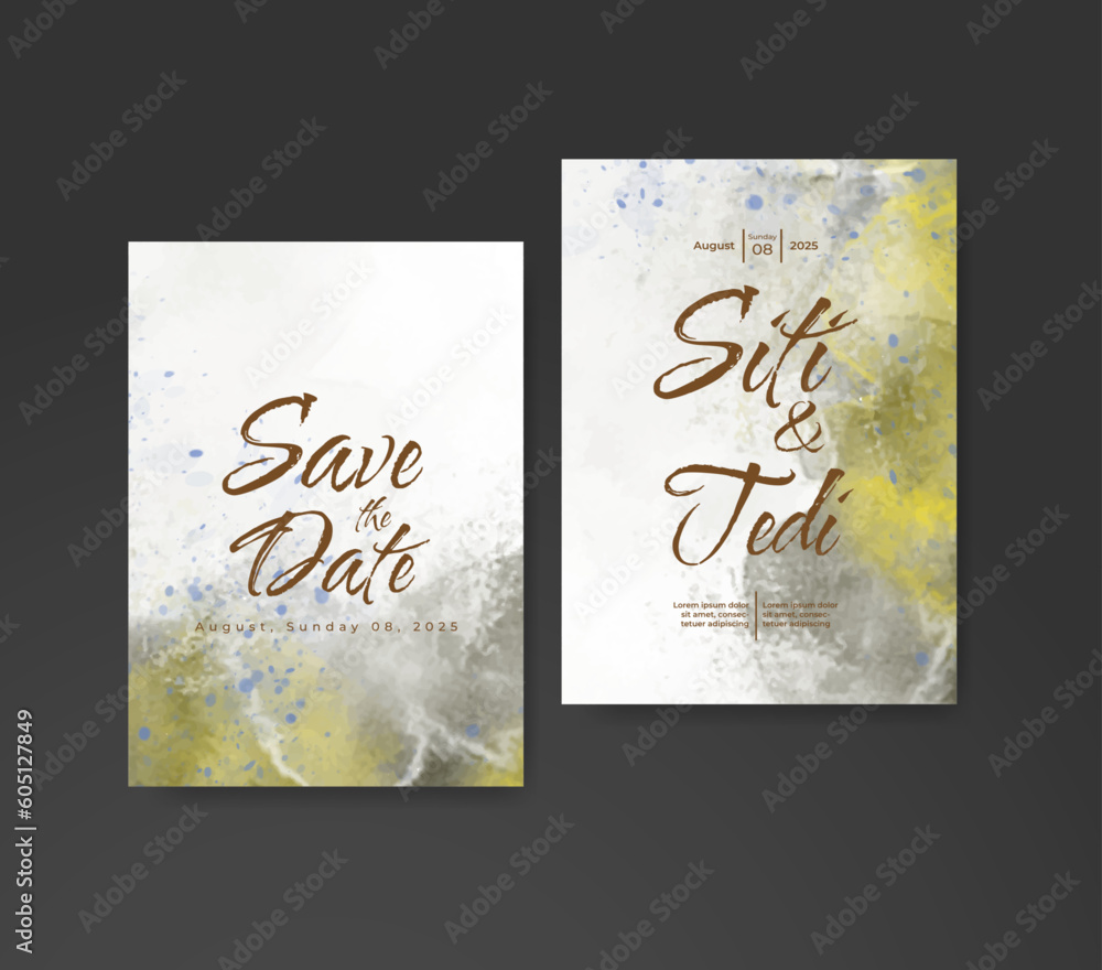 Wedding invitation with abstract watercolor background Wedding invitation with abstract watercolor background
