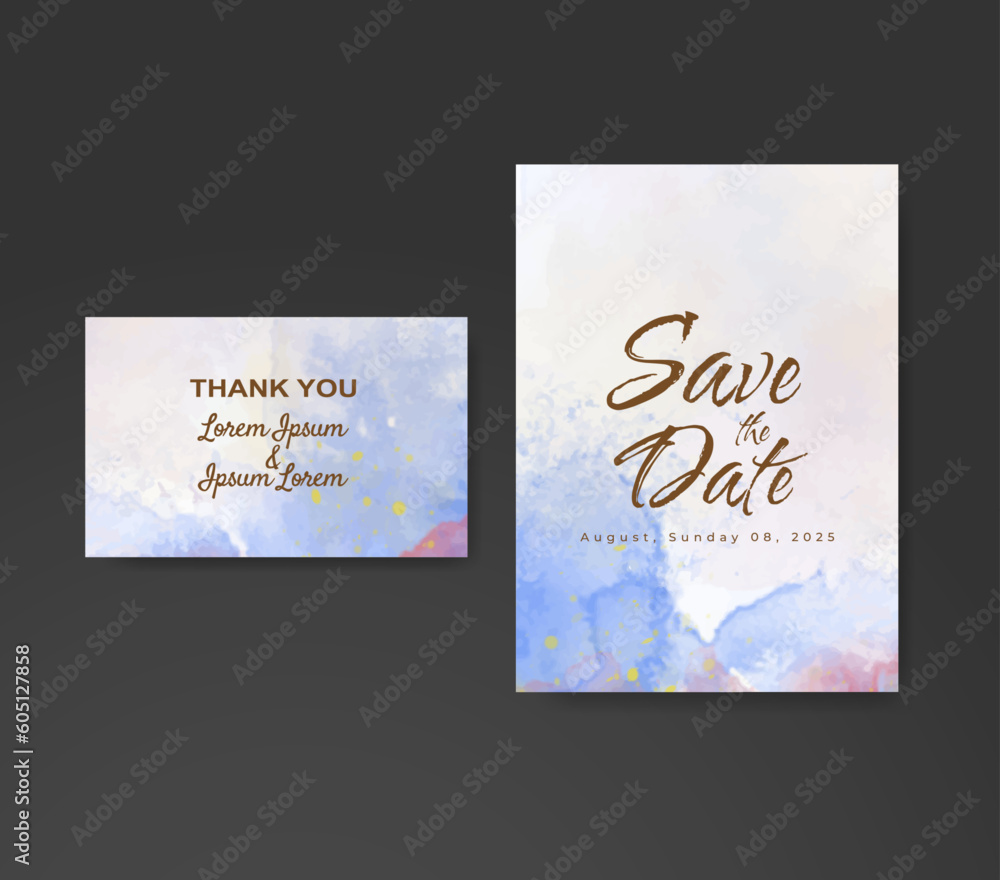 Wedding invitation with abstract watercolor background Wedding invitation with abstract watercolor background