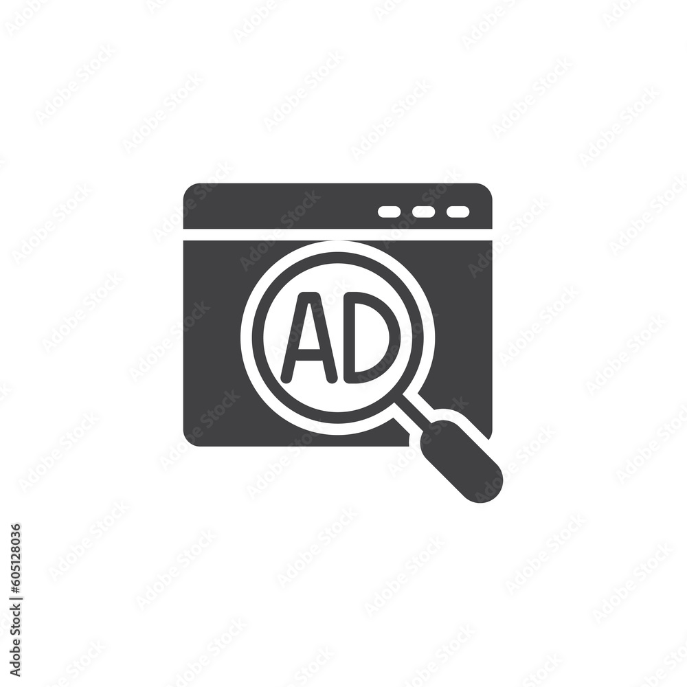 Advertising research vector icon Advertising research vector icon