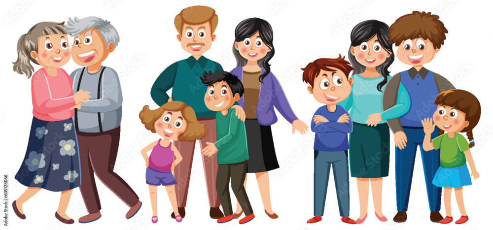 Set of family member cartoon Set of family member cartoon