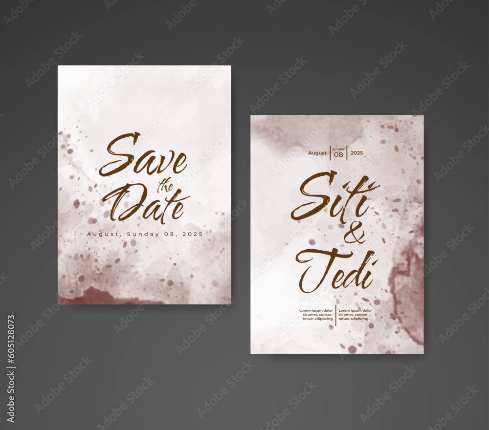 Wedding invitation with abstract watercolor background Wedding invitation with abstract watercolor background