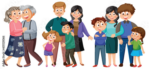 Set of family member cartoon