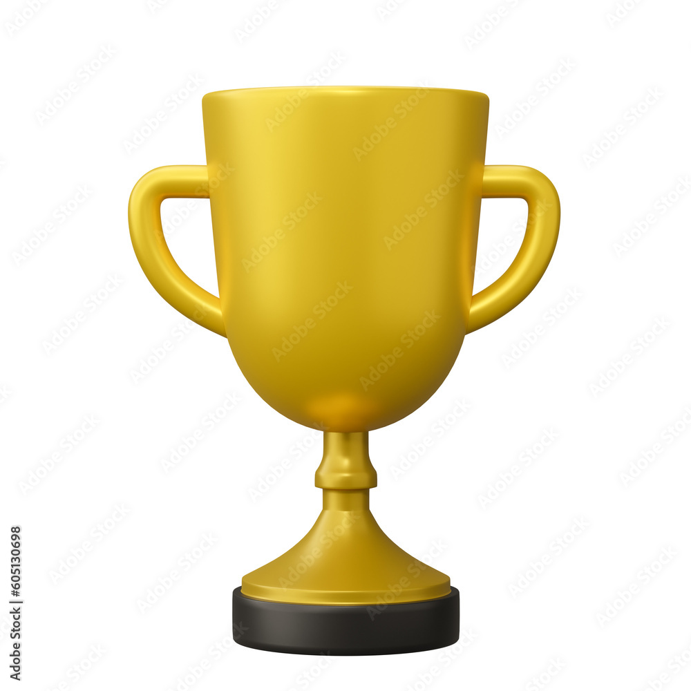 Golden champion trophy cup award. Concept of Winner prize, sport award, success. 3D render Illustration. Golden champion trophy cup award. Concept of Winner prize, sport award, success. 3D render Illustration.