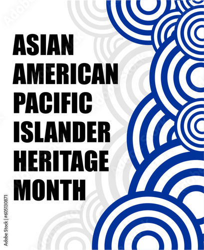 Asian American and Pacific Islander Heritage Month banner celebration. Vector abstract geometric. AAPI 
