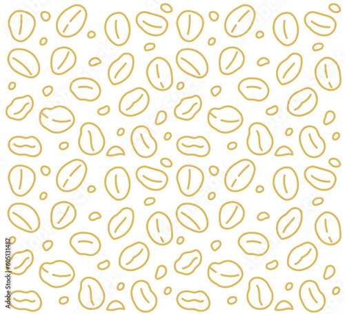 Oatmeal cereal seamless pattern background. Editable outline stroke. Vector line.