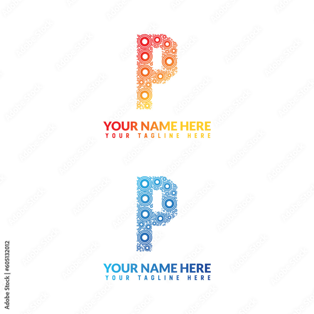 P letter logo or p text logo and p word logo design. - obrazy, fototapety, plakaty 