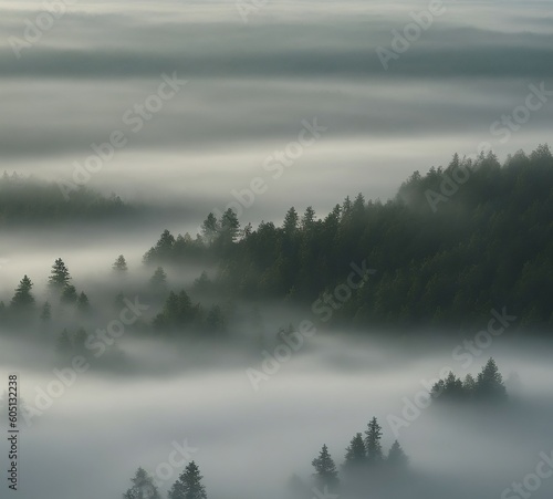 Mist over the forest, Ai Generative