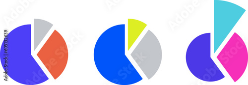 カラフルな円グラフのデザイン　セット