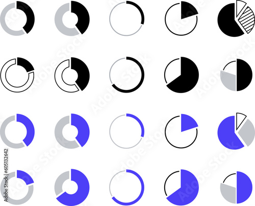 円グラフのデザイン　バリエーションセット