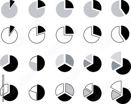 円グラフのデザイン　バリエーションセット