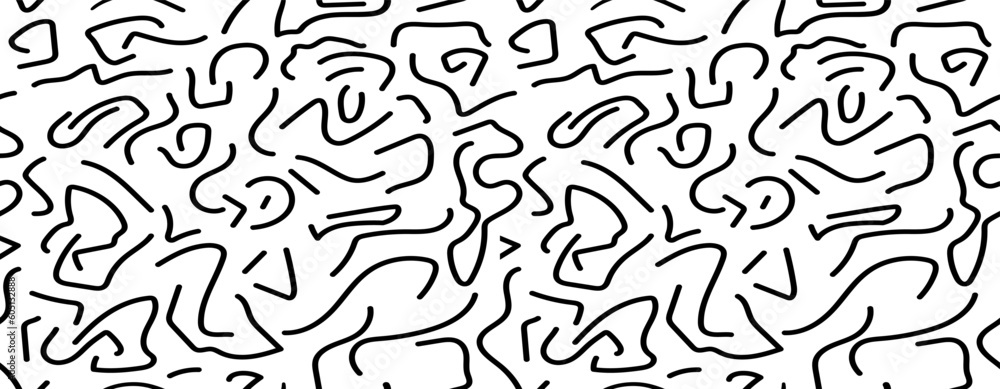 White texture in black freehand lines. White texture in black freehand lines.