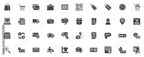 Shopping, Ecommerce vector icons set