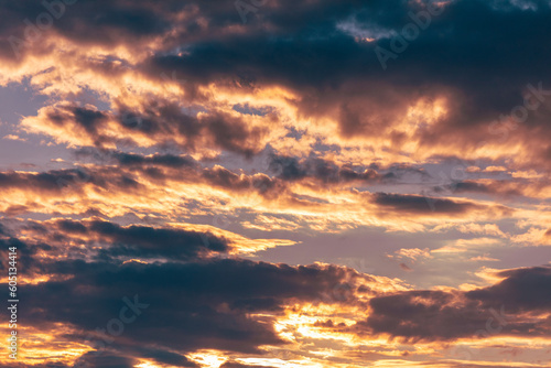 Clouds in the sky at sunset.