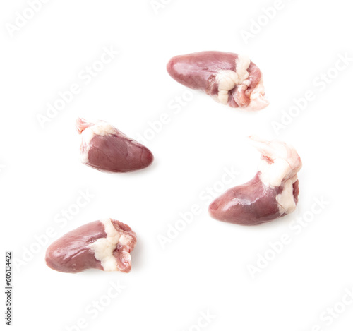 Chicken hearts isolated on white background