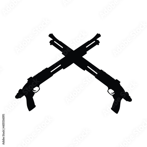 Vector image of the automatic machine gun