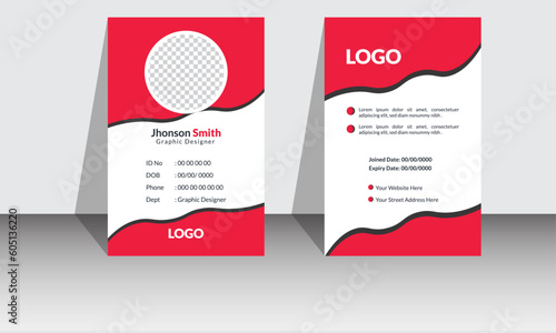 professional Creative  Id card For employee. personal security badge, vector illustration. 