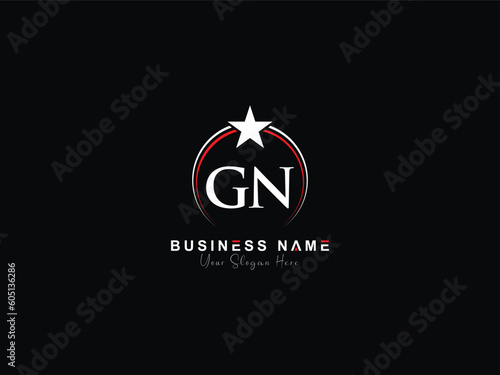 Luxury GN logo icon, minimalist unique Gn gn logo letter vector star