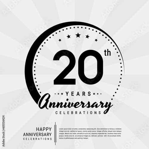 20th year anniversary design template. vector template illustration