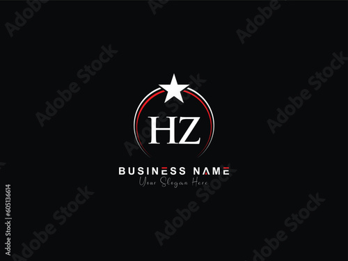Letter HZ h&z logo vector, professional hz logo letter with star design photo