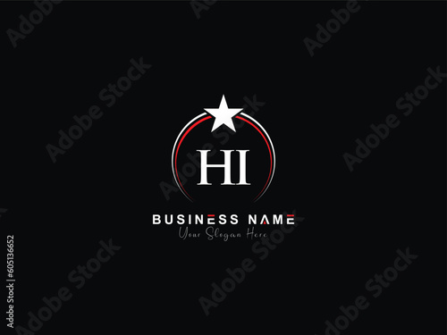 Letter HI h&i logo vector, professional hi logo letter with star design