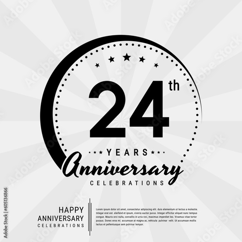 24th year anniversary design template. vector template illustration photo