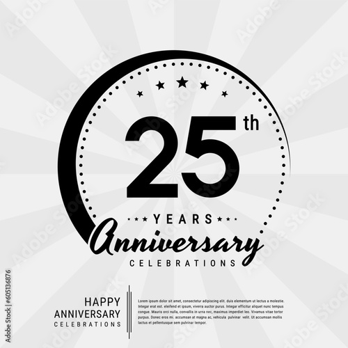 25th year anniversary design template. vector template illustration