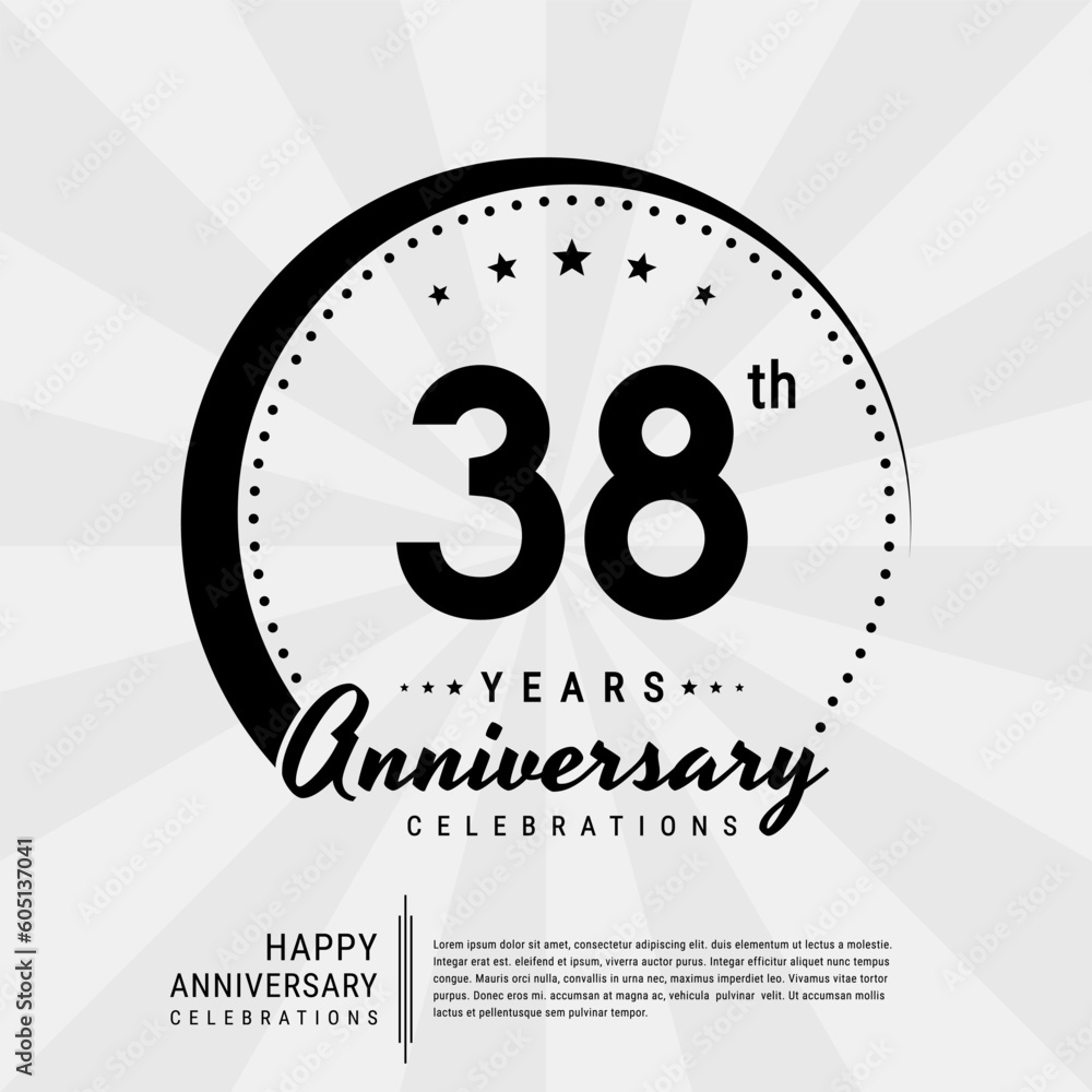 38th year anniversary design template. vector template illustration 38th year anniversary design template. vector template illustration